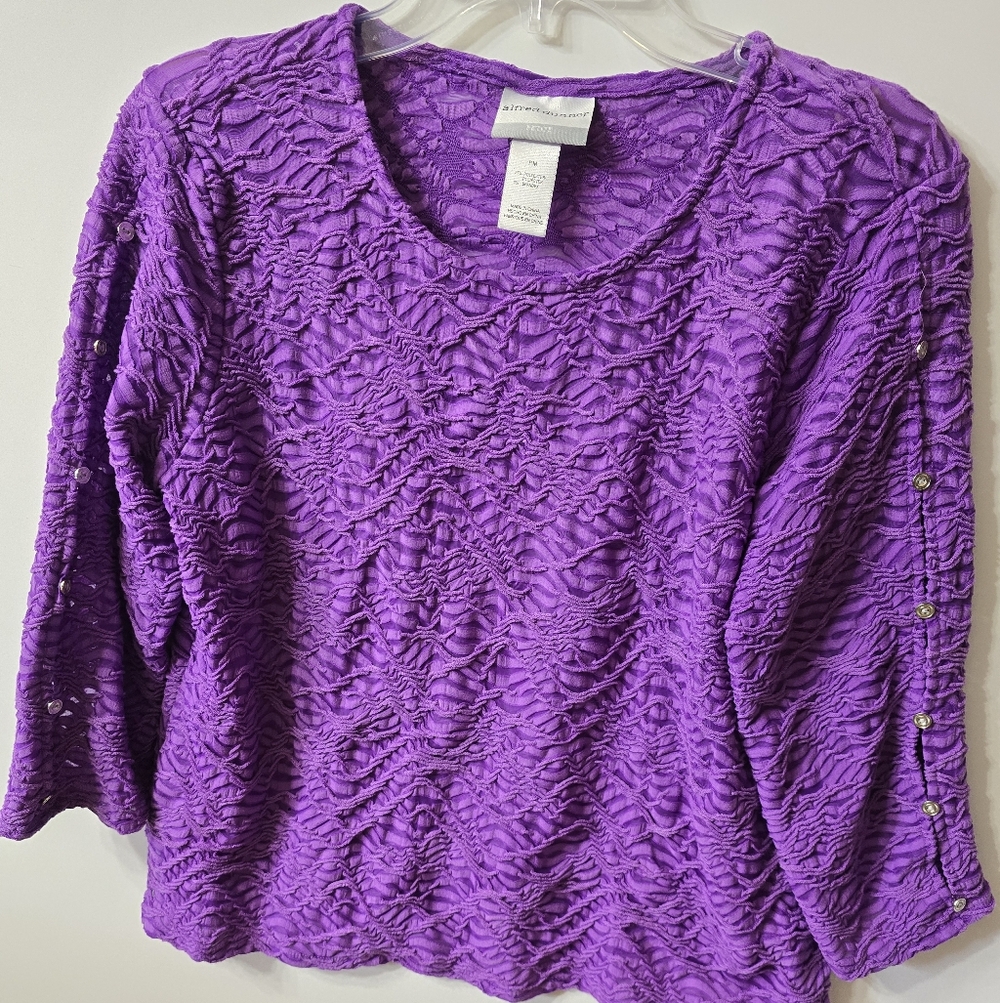 Purple Textured Alfred Dunner Women's Top Just In Time For Easter